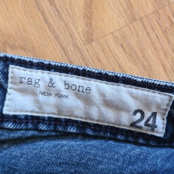 RAG & BONE MAYA HIGH-RISE ANKLE WIDE LEG JEANS RIGID DENIM BRIDE TRAIL BLUE 24 - Picture 7 of 9